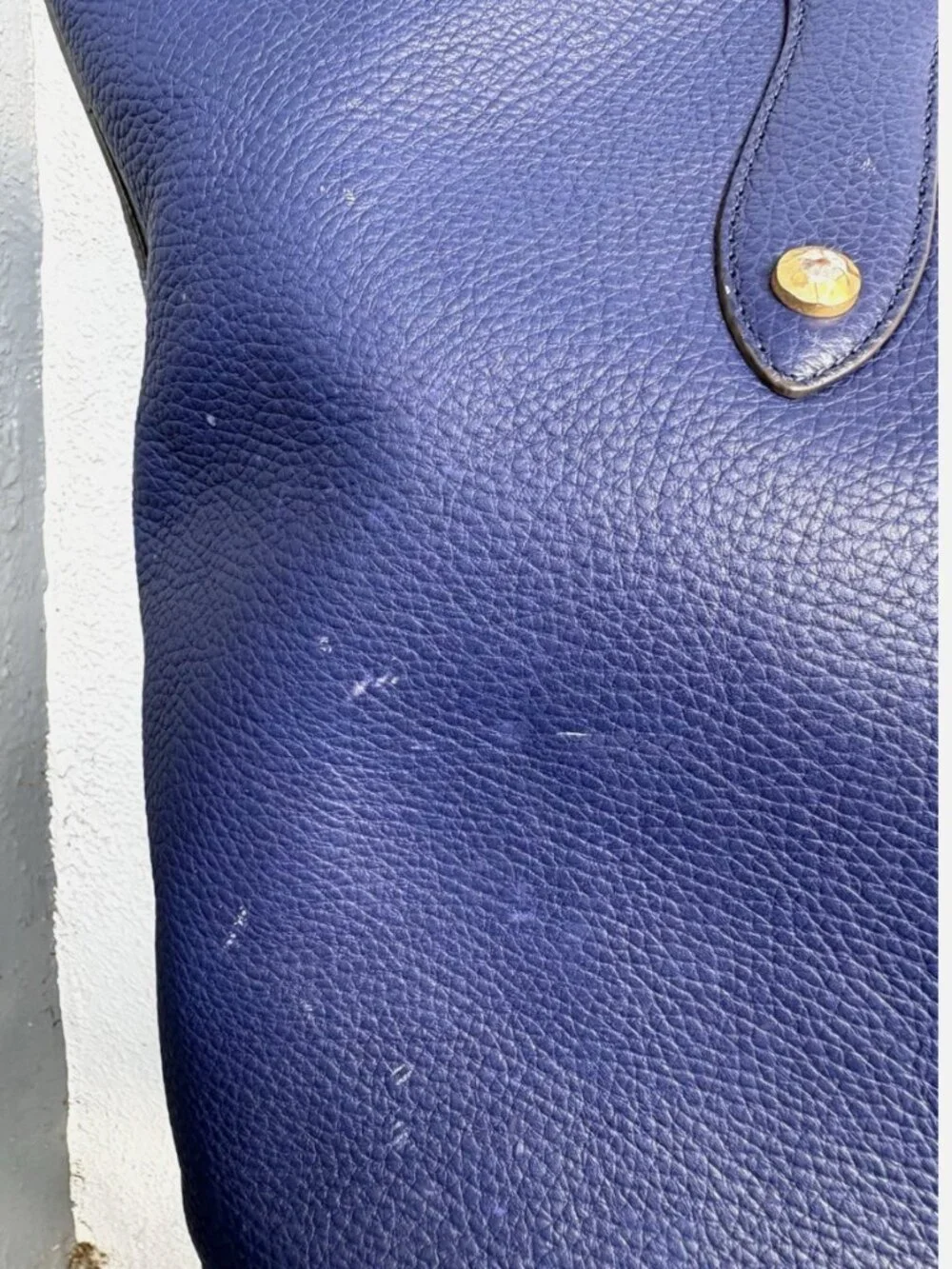 ANNABEL INGALL Isabella Tote in DEEP BLUE size LARGE -- Luxury Leather Bag!